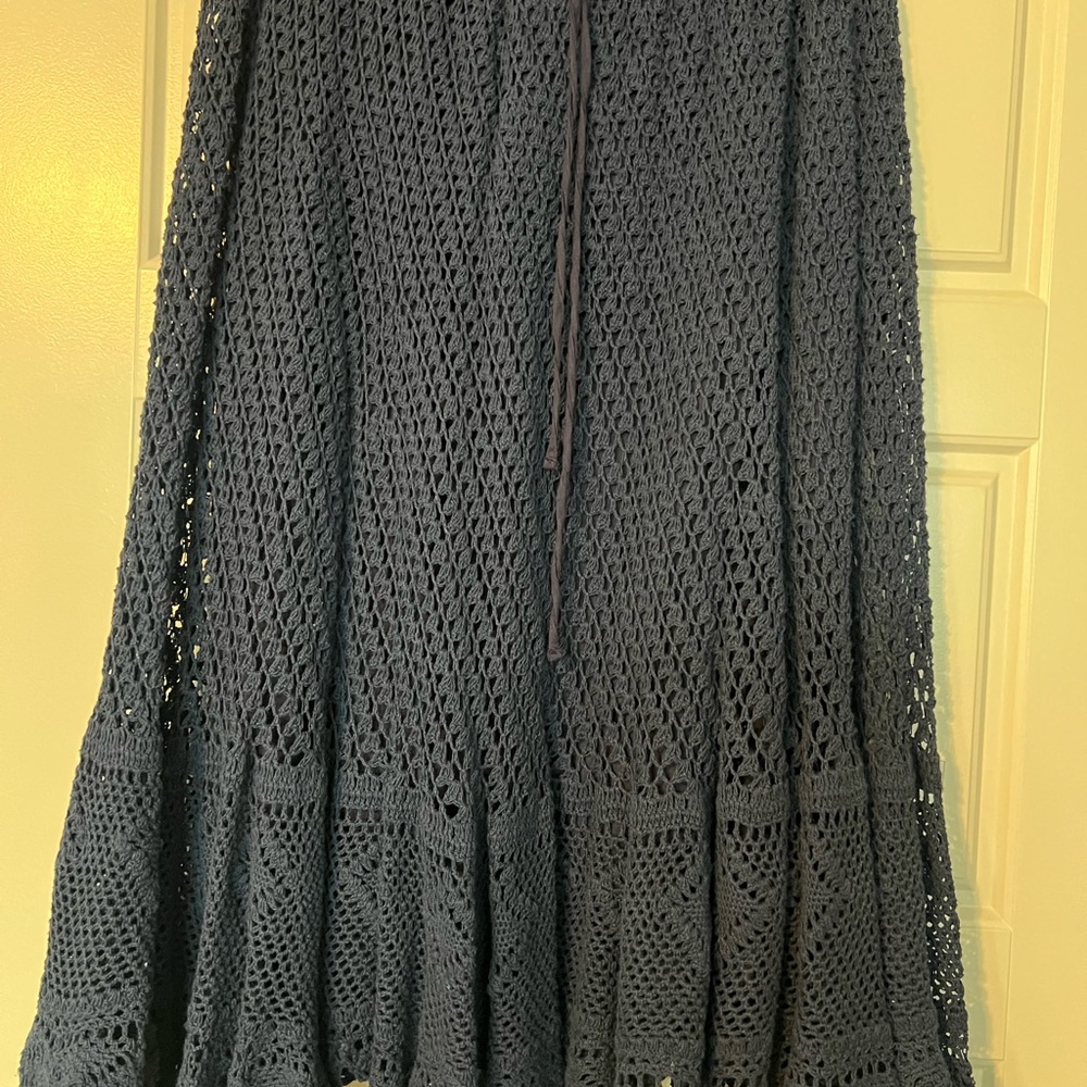 Women's Black Crochet Maxi Skirt